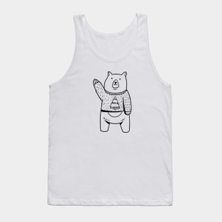 Bear - Cute wearing Sweater for christmas Tank Top